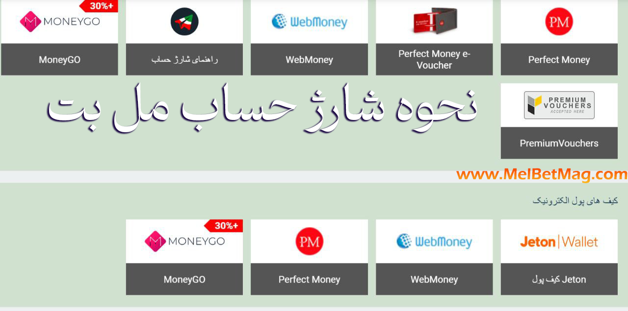شارژ حساب مل بت